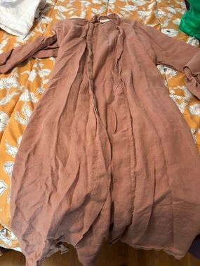 Lightweight Dusty Rose Long Cardigan